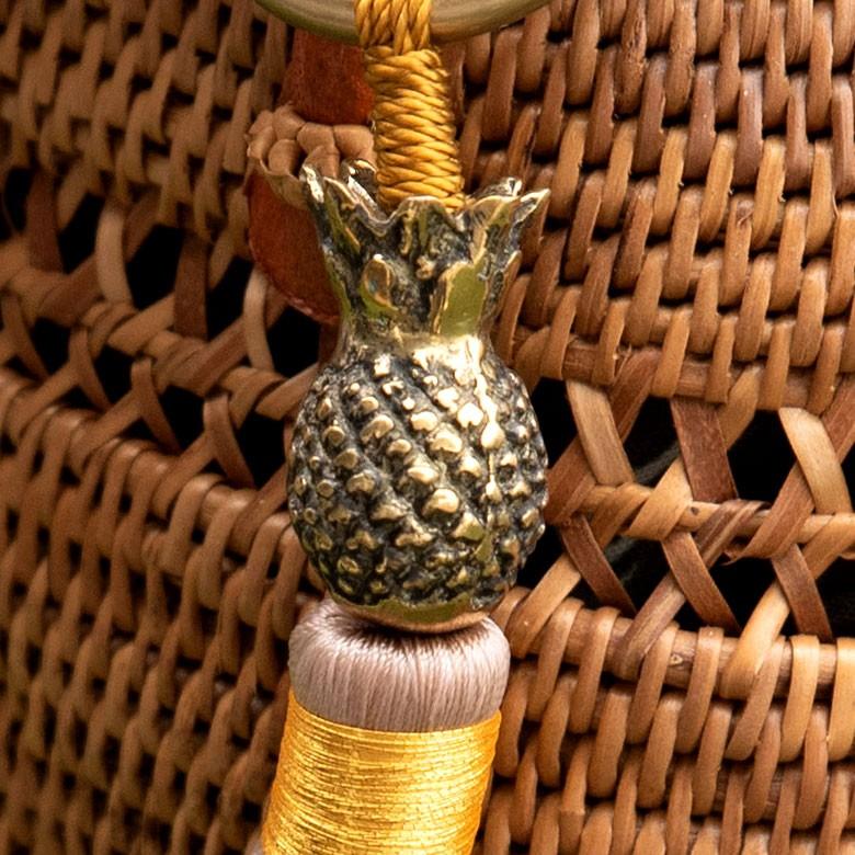 バッグチャーム キーホルダー ハンドメイド タッセル フリンジ チャーム ストラップ パーツ アンティーク パイナップルモチーフ  キーチャーム 13816 | ブランド登録なし | 07