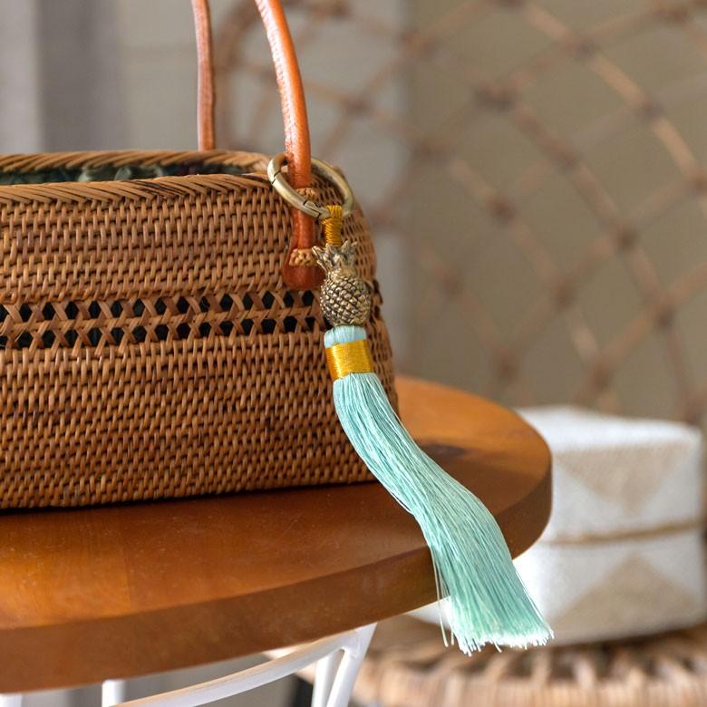 バッグチャーム キーホルダー ハンドメイド タッセル フリンジ チャーム ストラップ パーツ アンティーク パイナップルモチーフ  キーチャーム 13816 | ブランド登録なし | 09