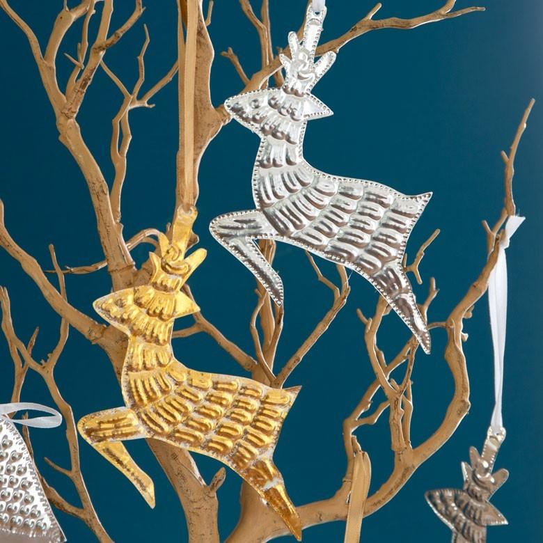 クリスマス オーナメント 壁飾り トナカイ Xmas アルミ製 オブジェ クリスマス雑貨 シルバー ゴールド パーティー おしゃれ 13817 | ブランド登録なし