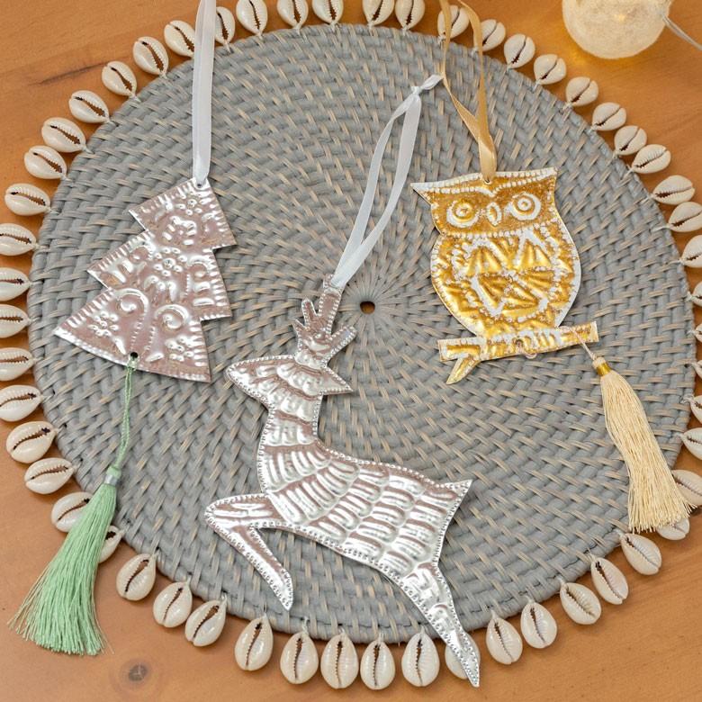 クリスマス オーナメント 壁飾り トナカイ Xmas アルミ製 オブジェ クリスマス雑貨 シルバー ゴールド パーティー おしゃれ 13817 | ブランド登録なし | 12