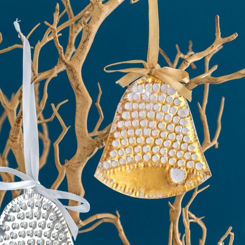 クリスマス オーナメント 壁飾り ベル 鈴 Xmas アルミ製 オブジェ クリスマス雑貨 シルバー ゴールド パーティー おしゃれ 13818 | ブランド登録なし | 05