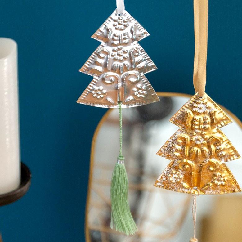 クリスマス オーナメント 壁飾り ツリー Xmas アルミ製 オブジェ