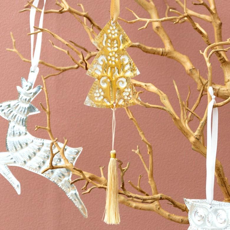 クリスマス オーナメント 壁飾り ツリー Xmas アルミ製 オブジェ クリスマス雑貨 シルバー ゴールド パーティー おしゃれ 13820 | ブランド登録なし | 05