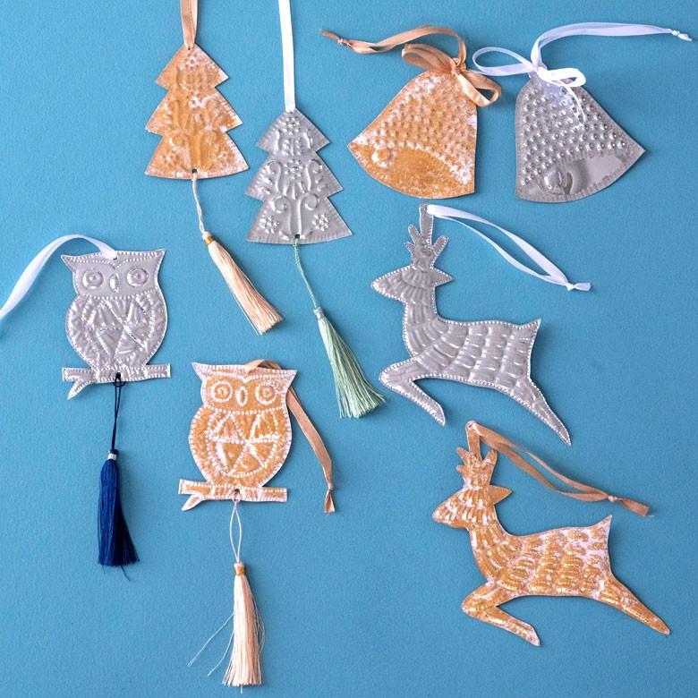 クリスマス オーナメント 壁飾り フクロウ Xmas アルミ製 オブジェ クリスマス雑貨 シルバー ゴールド パーティー おしゃれ 13821 | ブランド登録なし | 08