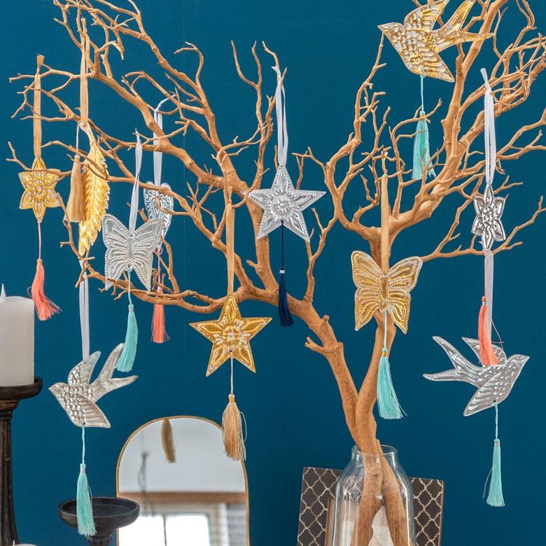 クリスマス オーナメント 壁飾り ゴールド タッセル付き Xmas アルミ製 オブジェ クリスマス雑貨  パーティー ウォールデコレーション おしゃれ 13822-gld | ブランド登録なし | 18