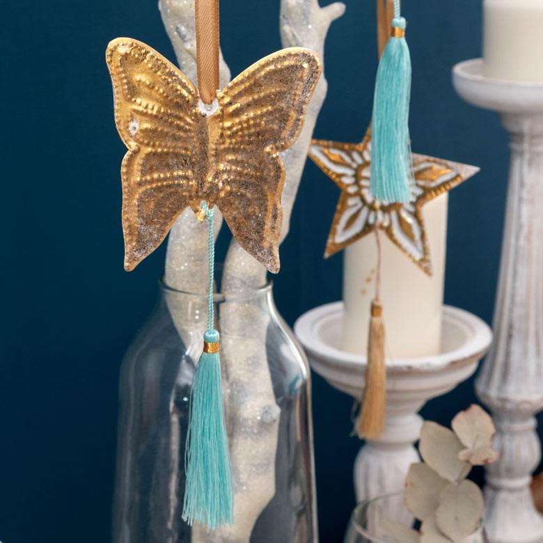 クリスマス オーナメント 壁飾り ゴールド タッセル付き Xmas アルミ製 オブジェ クリスマス雑貨  パーティー ウォールデコレーション おしゃれ 13822-gld | ブランド登録なし | 13