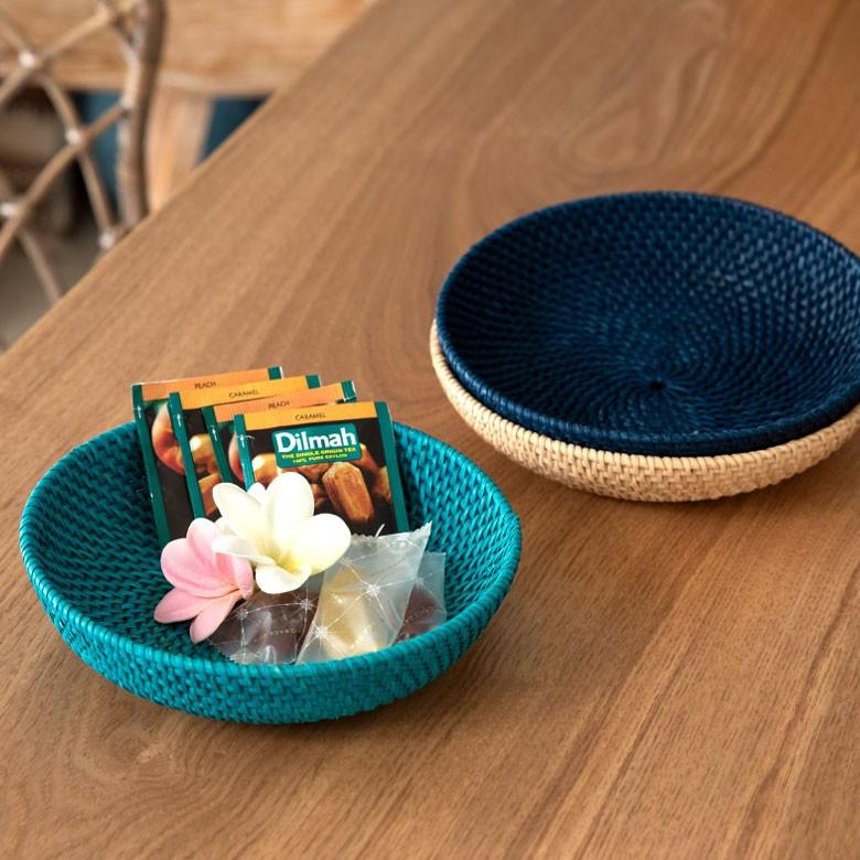 バスケット ラタン製 ボウル Mサイズ かご カゴ 収納 トレー トレイ フルーツバスケット キッチン雑貨 キッチン小物 お菓子入れ おしゃれ 13825 | ELEMENTS（インテリア） | 12