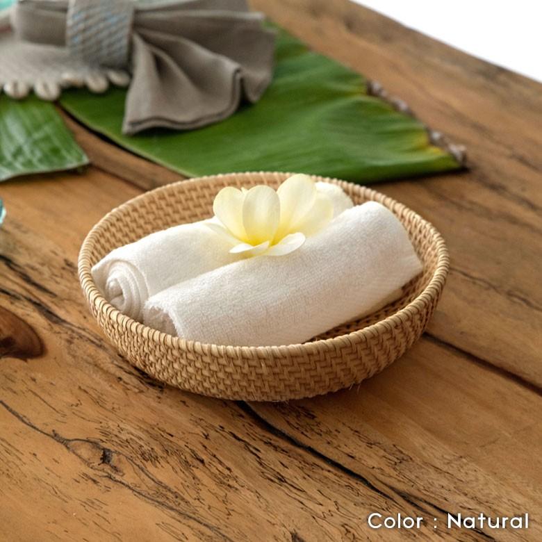 バスケット ラタン製 ボウル Mサイズ かご カゴ 収納 トレー トレイ フルーツバスケット キッチン雑貨 キッチン小物 お菓子入れ おしゃれ 13825 | ELEMENTS（インテリア） | 13