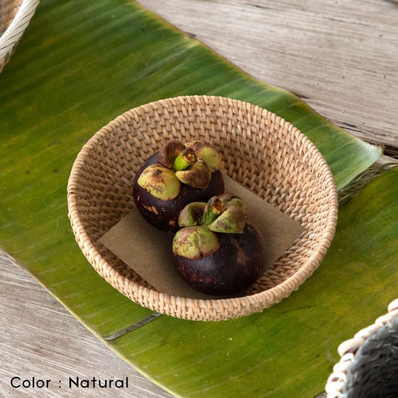 バスケット ラタン製 ボウル Sサイズ かご カゴ 収納 トレー トレイ フルーツバスケット キッチン雑貨 キッチン小物 お菓子入れ おしゃれ 13826 | ELEMENTS（インテリア） | 13