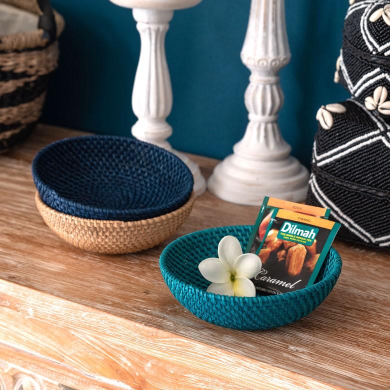 バスケット ラタン製 ボウル Sサイズ かご カゴ 収納 トレー トレイ フルーツバスケット キッチン雑貨 キッチン小物 お菓子入れ おしゃれ 13826 | ELEMENTS（インテリア） | 15