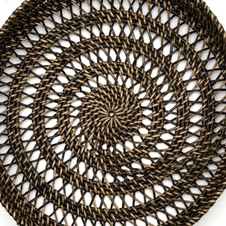 トレイ ラタン製 円形 かごバスケット デコレーショントレイ フルーツバスケット 小物収納 かご 小物入れ 籐 アジアン雑貨 13827 | ELEMENTS（インテリア） | 12