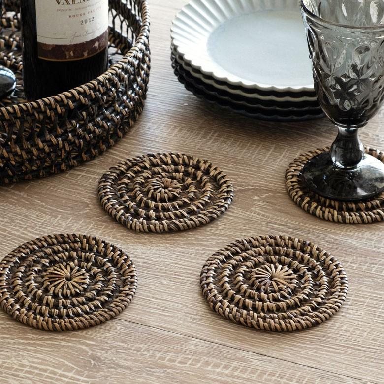 コースター おしゃれ 丸型 ラウンド ナチュラル モダン アジアン 1枚 キッチン用品 テーブルウェア シンプル 13829 | ブランド登録なし | 18