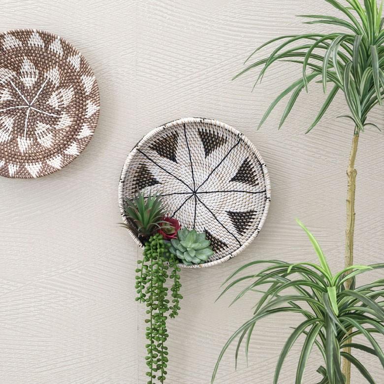 トレー ラウンドトレイ デコレーショントレイ ラタン製 籐 果物かご 丸型 小物入れ 収納 バリ雑貨 おしゃれ アジアン 13832 | ブランド登録なし | 14