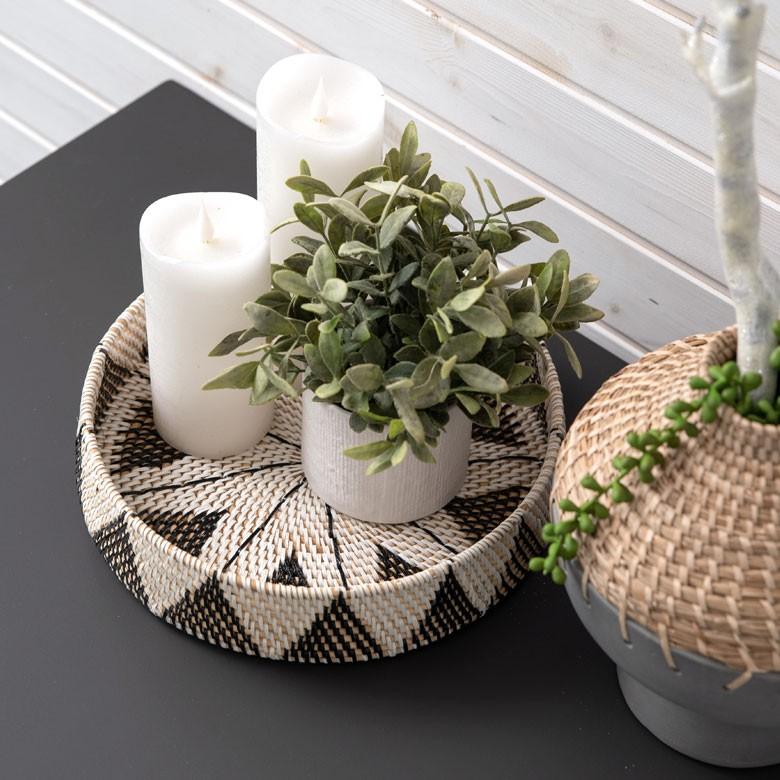 トレー ラウンドトレイ デコレーショントレイ ラタン製 籐 果物かご 丸型 小物入れ 収納 バリ雑貨 おしゃれ アジアン 13832 | ブランド登録なし | 06