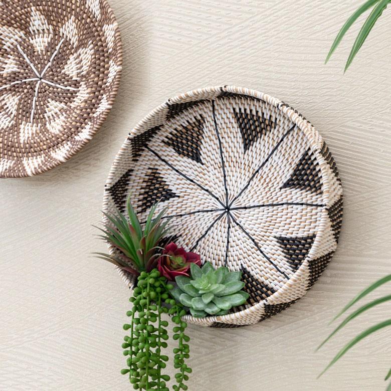 トレー ラウンドトレイ デコレーショントレイ ラタン製 籐 果物かご 丸型 小物入れ 収納 バリ雑貨 おしゃれ アジアン 13832 | ブランド登録なし | 08