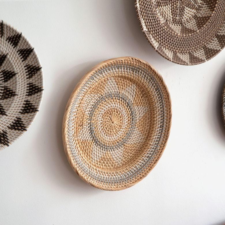 ウォールデコレーション トレイ トレー 35cm バスケット かご ラタン バリ雑貨 アジアン 円形 ナチュラル おしゃれ 紐付き 13833 | ブランド登録なし | 04