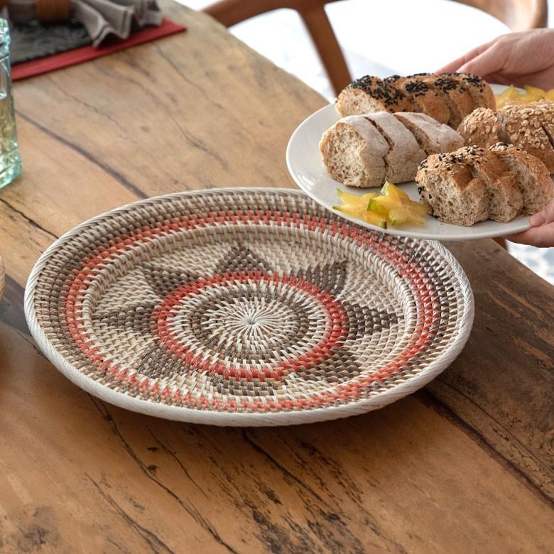ウォールデコレーション トレイ トレー 35cm バスケット かご ラタン バリ雑貨 アジアン 円形 ナチュラル おしゃれ 紐付き 13833 | ブランド登録なし | 08