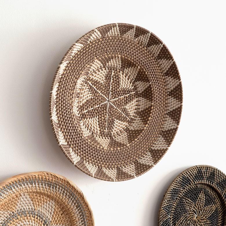 ウォールデコレーション トレイ トレー Lサイズ ラタン バスケット バリ雑貨 アジアン ウォールプレート 円形 おしゃれ 紐付き 13835 | ブランド登録なし | 15