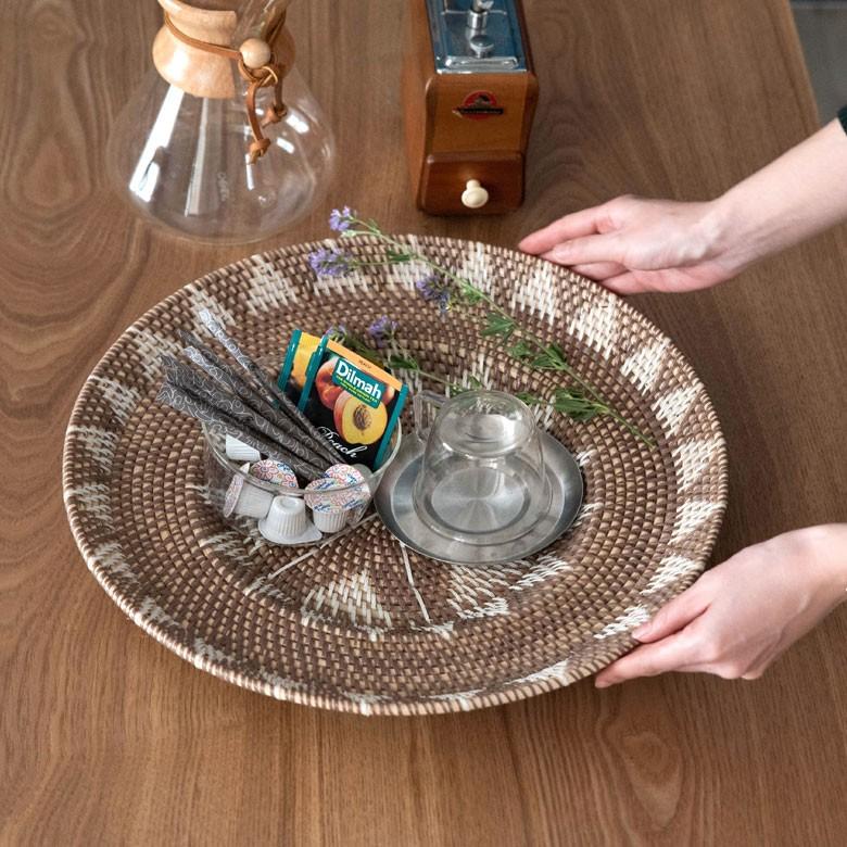 ウォールデコレーション トレイ トレー Lサイズ ラタン バスケット バリ雑貨 アジアン ウォールプレート 円形 おしゃれ 紐付き 13835 | ブランド登録なし | 05