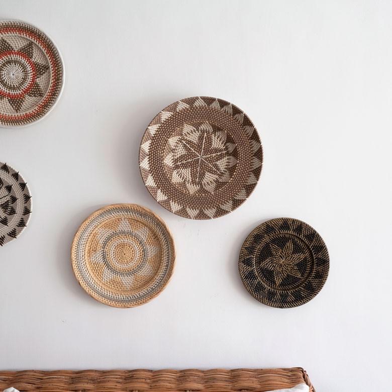 ウォールデコレーション ウォールプレート 壁飾り Mサイズ トレイ トレー ラタン バスケット バリ雑貨 アジアン 円形 おしゃれ 紐付き 13836 | ブランド登録なし | 09