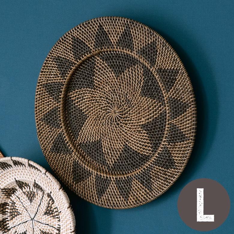 ウォールデコレーション ウォールプレート 壁飾り Lサイズ トレイ トレー ラタン バスケット バリ雑貨 アジアン 円形 おしゃれ 紐付き 13837 | ブランド登録なし