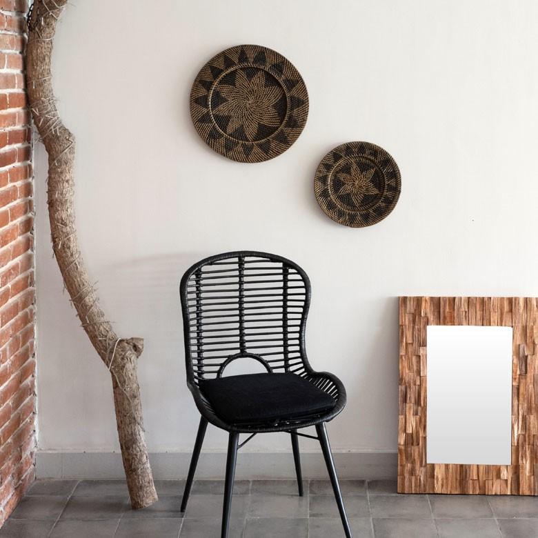 ウォールデコレーション ウォールプレート 壁飾り Lサイズ トレイ トレー ラタン バスケット バリ雑貨 アジアン 円形 おしゃれ 紐付き 13837 | ブランド登録なし | 01