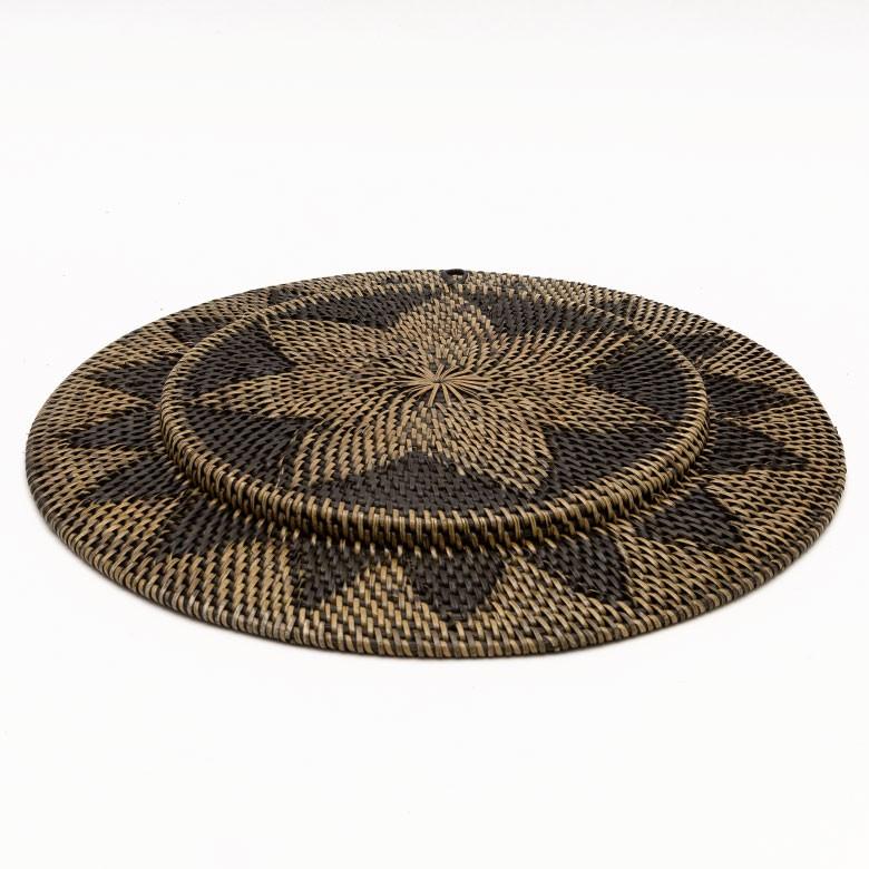 ウォールデコレーション ウォールプレート 壁飾り Lサイズ トレイ トレー ラタン バスケット バリ雑貨 アジアン 円形 おしゃれ 紐付き 13837 | ブランド登録なし | 15