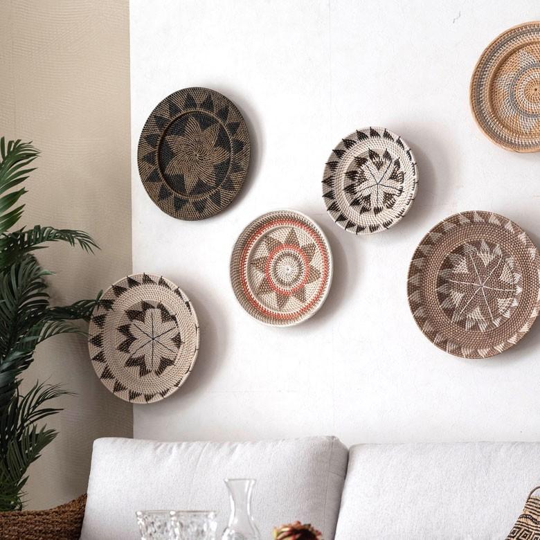 ウォールデコレーション ウォールプレート 壁飾り Lサイズ トレイ トレー ラタン バスケット バリ雑貨 アジアン 円形 おしゃれ 紐付き 13837 | ブランド登録なし | 16