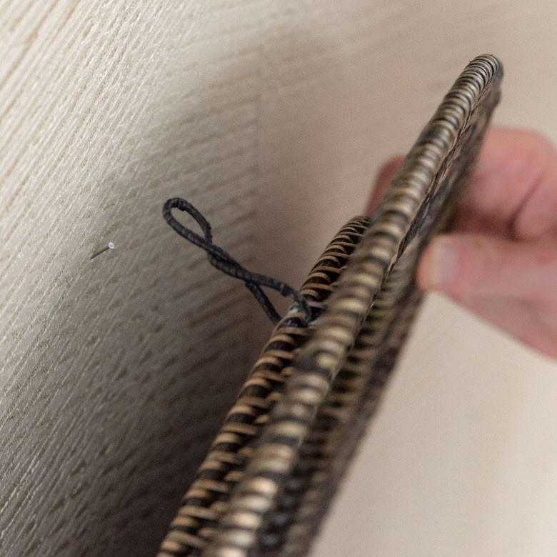 ウォールデコレーション ウォールプレート 壁飾り Lサイズ トレイ トレー ラタン バスケット バリ雑貨 アジアン 円形 おしゃれ 紐付き 13837 | ブランド登録なし | 17