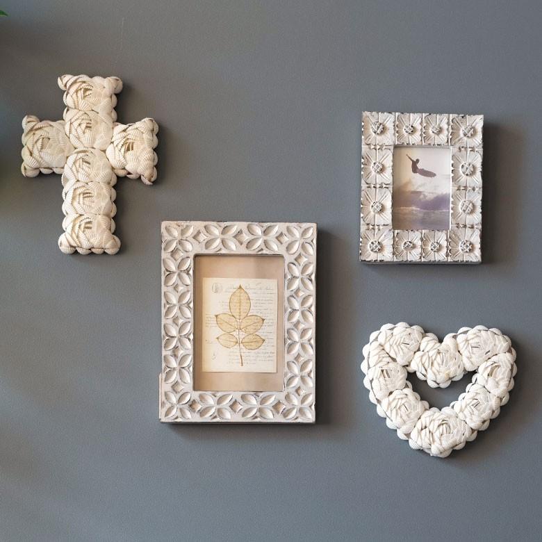 インテリア雑貨 アジアン雑貨 バリ おしゃれ シェル 貝殻 BOHOスタイル ディスプレイ クロス 天然 オーナメントフック付き ホワイト 飾り 壁飾り 13840 | ブランド登録なし | 11