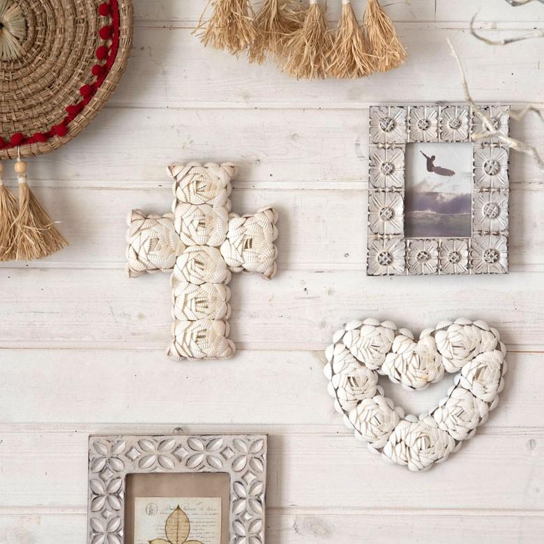 インテリア雑貨 アジアン雑貨 バリ おしゃれ シェル 貝殻 BOHOスタイル ディスプレイ クロス 天然 オーナメントフック付き ホワイト 飾り 壁飾り 13840 | ブランド登録なし | 12