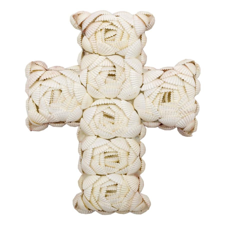 インテリア雑貨 アジアン雑貨 バリ おしゃれ シェル 貝殻 BOHOスタイル ディスプレイ クロス 天然 オーナメントフック付き ホワイト 飾り 壁飾り 13840 | ブランド登録なし | 15