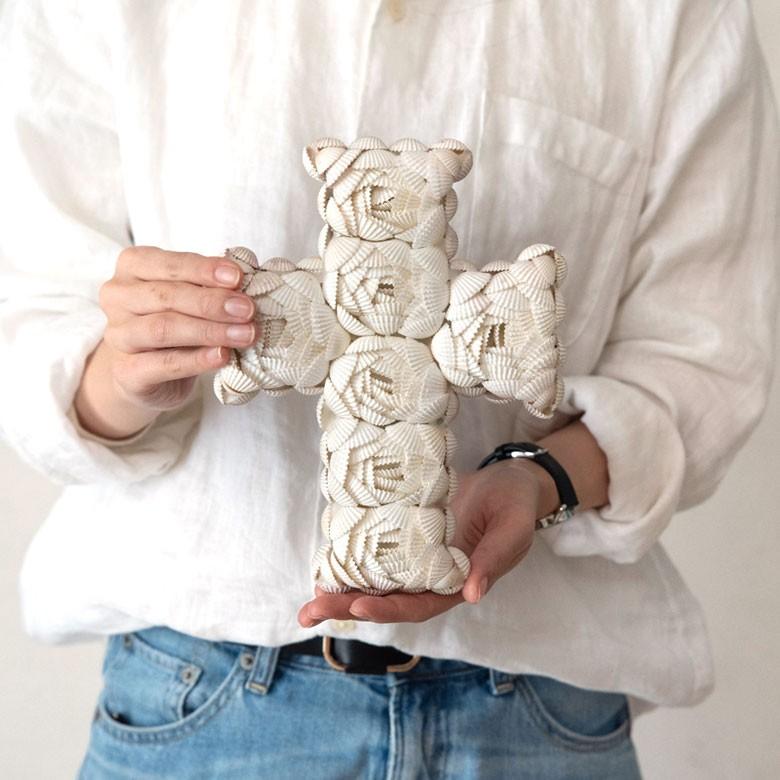 インテリア雑貨 アジアン雑貨 バリ おしゃれ シェル 貝殻 BOHOスタイル ディスプレイ クロス 天然 オーナメントフック付き ホワイト 飾り 壁飾り 13840 | ブランド登録なし | 03