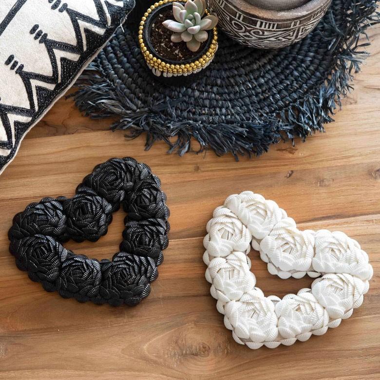 インテリア雑貨 リース ハート アジアン雑貨 バリ シェル BOHOスタイル ディスプレイ 天然 オーナメント 吊り紐付き ホワイト ゴールド ブラック 飾り 1384 | ブランド登録なし | 08