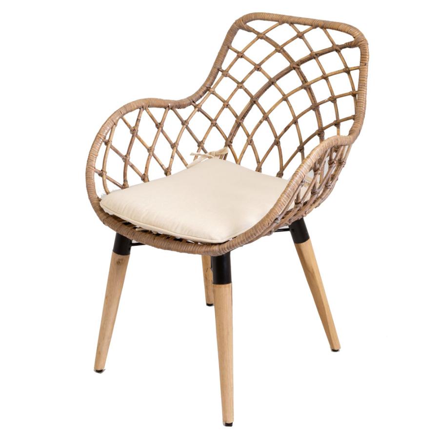 アームチェア 肘付き イス ラタン 籐 シンプル アイアン 一人掛け 背もたれ付き ブラック ベージュ アジアン家具 モダン 13850-mt | ELEMENTS（インテリア） | 22
