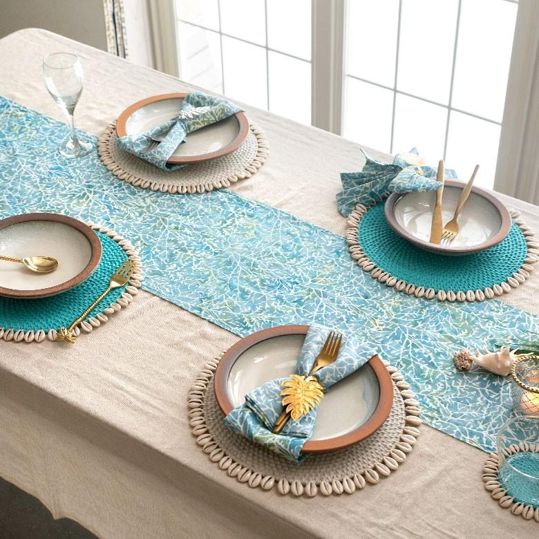 テーブルランナー バティック 布 さらさ 更紗 インドネシア バリ 約35×143 テーブル クロス ライナー 手染め ろうけつ染め マルチクロス タペストリー 13851 | ブランド登録なし | 13