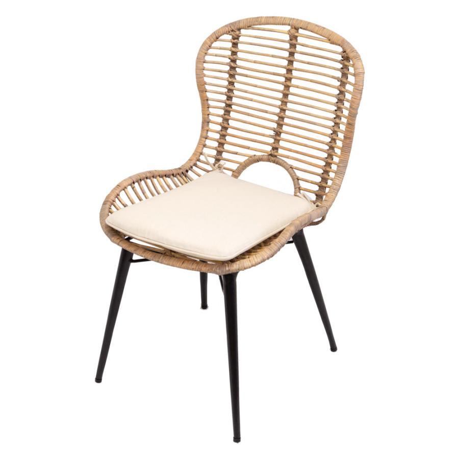 チェア イス ラタン 籐 シンプル アイアン 一人掛け 肘なし 背もたれ付き 格子状 ブラック ベージュ アジアン家具 モダン 13860-mt | ELEMENTS（インテリア） | 22