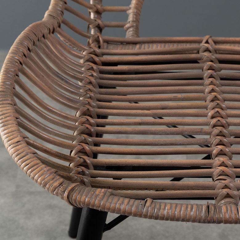 チェア イス ラタン 籐 シンプル アイアン 一人掛け 肘なし 背もたれ付き 格子状 ブラック ベージュ アジアン家具 モダン 13860-mt | ELEMENTS（インテリア） | 09