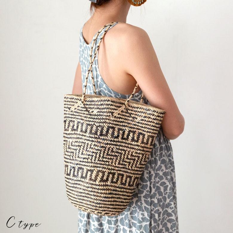 かごバッグ トート カリマンタンバッグ 筒形 ラタン製 アジアン ビーチ リゾート 夏 ショルダー おしゃれ 13863 | ブランド登録なし | 14