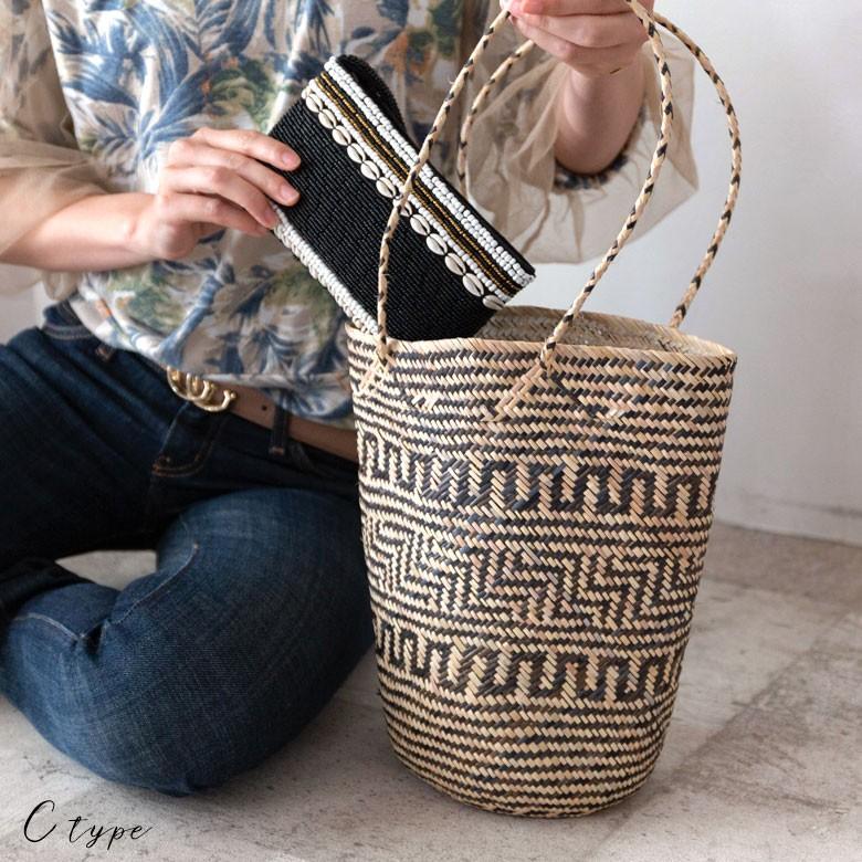 かごバッグ トート カリマンタンバッグ 筒形 ラタン製 アジアン ビーチ リゾート 夏 ショルダー おしゃれ 13863 | ブランド登録なし | 09