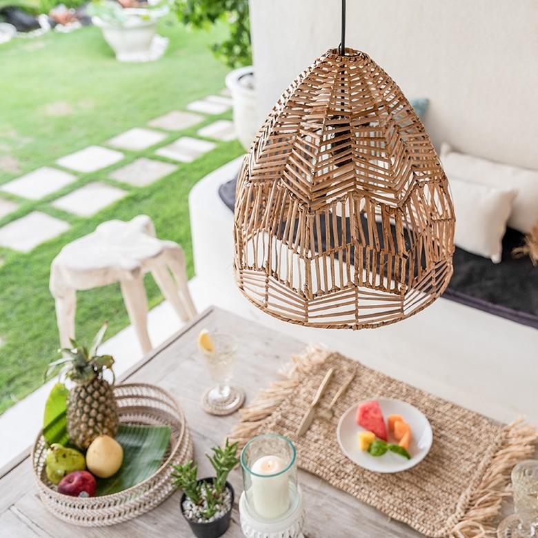 ペンダントランプ ランプシェード 照明 吊り下げ ラタン製 籐 直径約35cm アジアン バリ雑貨 天井照明 おしゃれ ライト 13866 | ブランド登録なし | 03