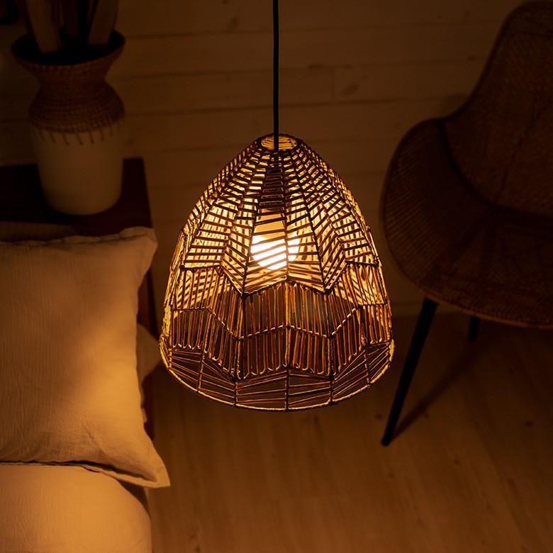 ペンダントランプ ランプシェード 照明 吊り下げ ラタン製 籐 直径約35cm アジアン バリ雑貨 天井照明 おしゃれ ライト 13866 | ブランド登録なし | 06