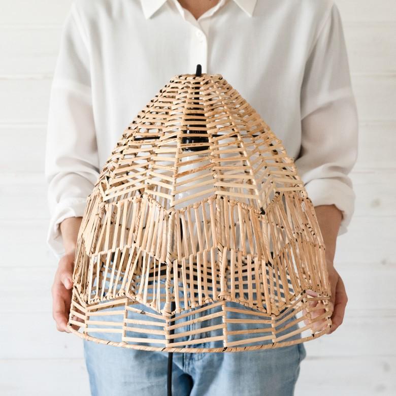 ペンダントランプ ランプシェード 照明 吊り下げ ラタン製 籐 直径約35cm アジアン バリ雑貨 天井照明 おしゃれ ライト 13866 | ブランド登録なし | 07