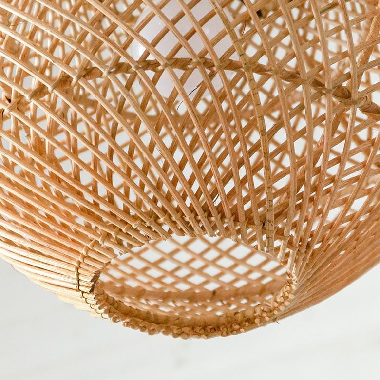 ペンダントランプ ランプシェード 照明 吊り下げ ラタン製 籐 ひょうたん型 直径約35cm アジアン バリ雑貨 天井照明 おしゃれ ライト 13867 | ブランド登録なし | 13