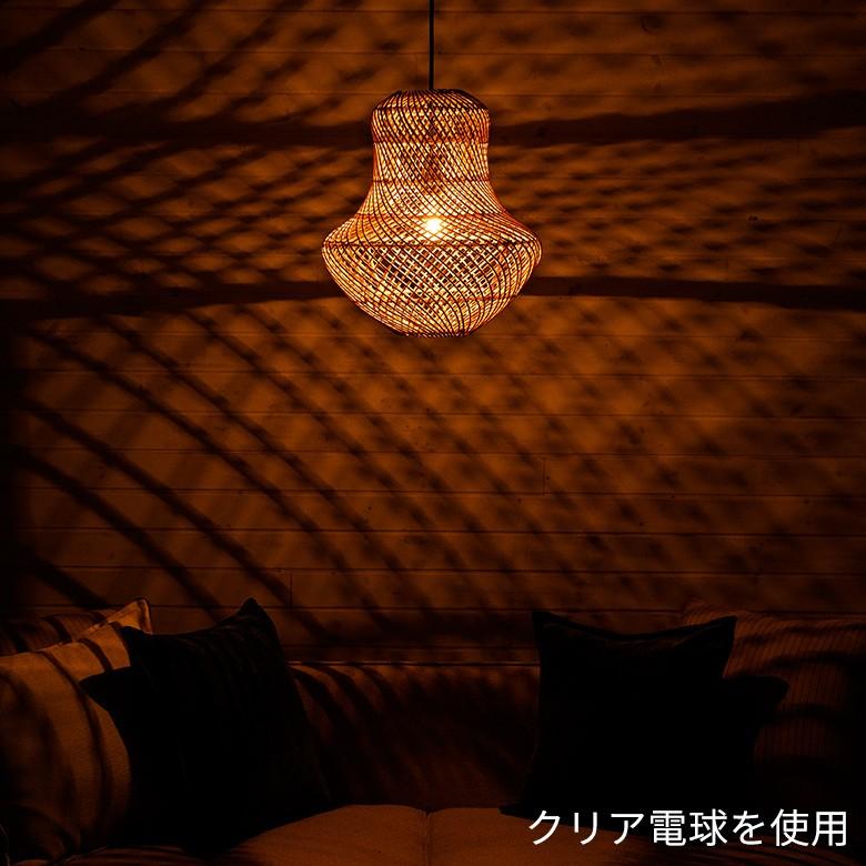 ペンダントランプ ランプシェード 照明 吊り下げ ラタン製 籐 ひょうたん型 直径約35cm アジアン バリ雑貨 天井照明 おしゃれ ライト 13867 | ブランド登録なし | 14