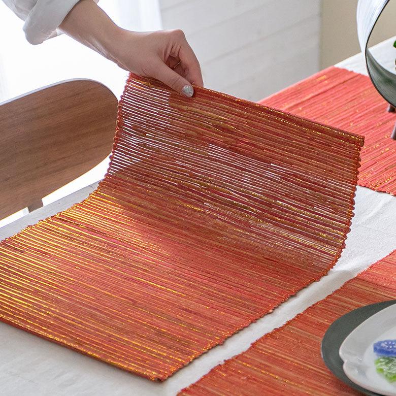 ランチョンマット ウォーターヒヤシンス コットン メタリック カラー W48cm テーブルコーディネート アジアン 1386 | ELEMENTS（インテリア） | 22