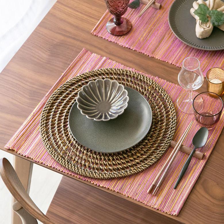 ランチョンマット ウォーターヒヤシンス コットン メタリック カラー W48cm テーブルコーディネート アジアン 1386 | ELEMENTS（インテリア） | 23