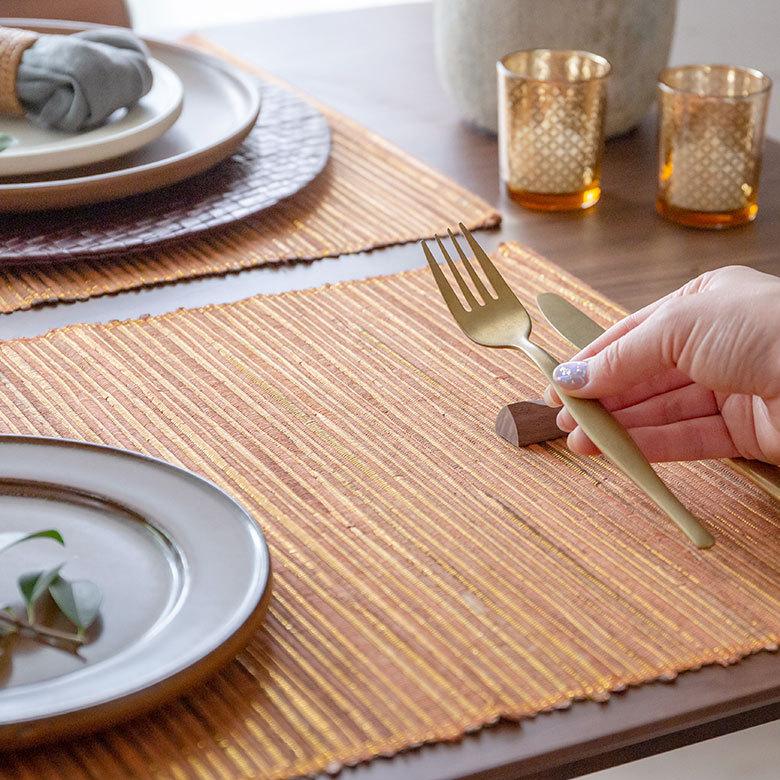ランチョンマット ウォーターヒヤシンス コットン メタリック カラー W48cm テーブルコーディネート アジアン 1386 | ELEMENTS（インテリア） | 24