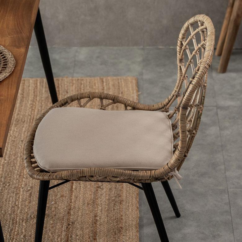 チェア イス ラタン 籐 シンプル アイアン 一人掛け 肘なし 背もたれ付き メッシュ状 ブラック ベージュ アジアン家具 モダン 13870-mt | ELEMENTS（インテリア） | 12