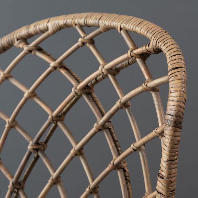 チェア イス ラタン 籐 シンプル アイアン 一人掛け 肘なし 背もたれ付き メッシュ状 ブラック ベージュ アジアン家具 モダン 13870-mt | ELEMENTS（インテリア） | 05